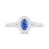 Thumbnail Image 3 of Now + Forever Oval-Cut Natural Blue Sapphire & Diamond Engagement Ring 1/2 ct tw 14K White Gold