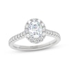 Thumbnail Image 1 of THE LEO Prisma Diamond Oval-Cut Halo Engagement Ring 1 ct tw 14K White Gold