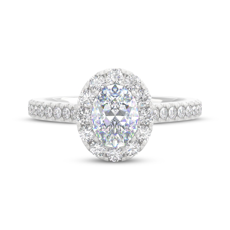 Main Image 3 of THE LEO Prisma Diamond Oval-Cut Halo Engagement Ring 1 ct tw 14K White Gold
