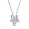 Thumbnail Image 2 of Diamond Pavé Star Necklace 1/10 ct tw 10K White Gold 18&quot;