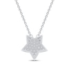 Thumbnail Image 3 of Diamond Pavé Star Necklace 1/10 ct tw 10K White Gold 18&quot;