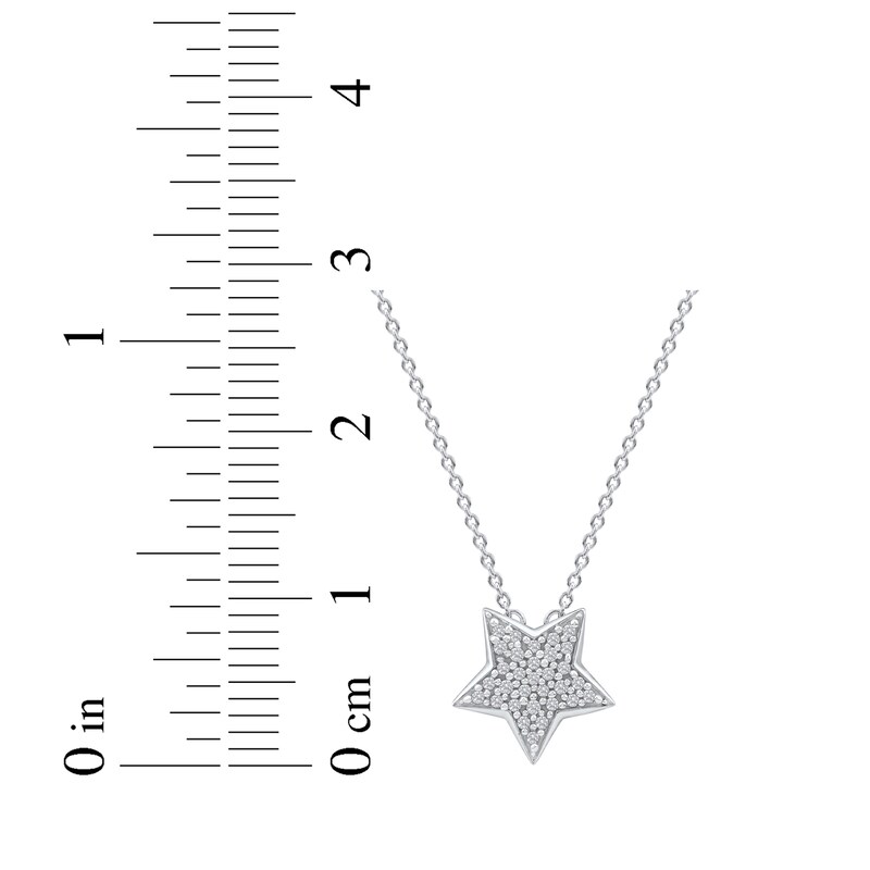 Main Image 5 of Diamond Pavé Star Necklace 1/10 ct tw 10K White Gold 18&quot;
