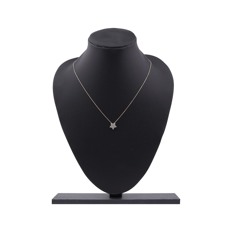 Main Image 5 of Diamond Pavé Star Necklace 1/10 ct tw 10K Yellow Gold 18"