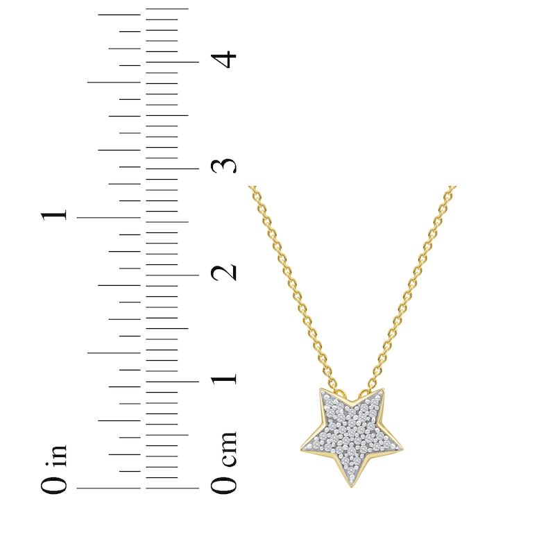 Main Image 5 of Diamond Pavé Star Necklace 1/10 ct tw 10K Yellow Gold 18&quot;
