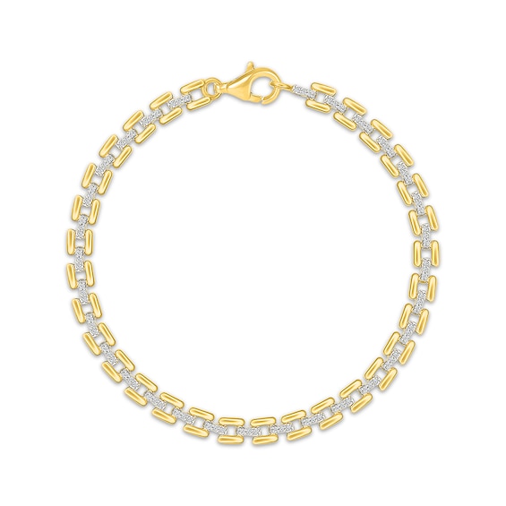 Diamond Square Link Bracelet 1/4 ct tw 10K Yellow Gold