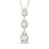 Thumbnail Image 1 of Memories Moments Magic Pear-Shaped Lab-Grown Diamond Three-Stone Drop Necklace 1 ct tw 14K Yellow Gold 18"