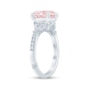 Thumbnail Image 2 of Monique Lhuillier Bliss Round-Cut Pink & White Lab-Grown Diamond Engagement Ring 3-1/3 ct tw 18K White Gold