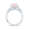 Thumbnail Image 3 of Monique Lhuillier Bliss Round-Cut Pink & White Lab-Grown Diamond Engagement Ring 3-1/3 ct tw 18K White Gold