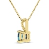 Thumbnail Image 3 of Cushion-Cut Swiss Blue Topaz & Diamond Accent Necklace 10K Yellow Gold 18"