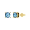 Thumbnail Image 1 of Cushion-Cut Swiss Blue Topaz & Diamond Accent Stud Earrings 10K Yellow Gold