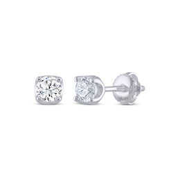 THE LEO Legacy Lab-Grown Diamond Round-Cut Solitaire Stud Earrings 1/2 ct tw 14K White Gold (F/VS2)