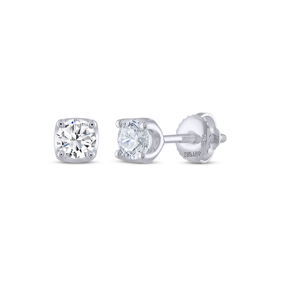 THE LEO Legacy Lab-Grown Diamond Round-Cut Solitaire Stud Earrings 1/ ct tw 14K White Gold (F/VS2