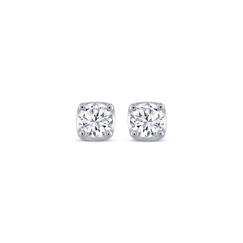 Main Image 2 of THE LEO Legacy Lab-Grown Diamond Round-Cut Solitaire Stud Earrings 1/2 ct tw 14K White Gold (F/VS2)