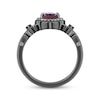 Thumbnail Image 3 of Disney Treasures The Nightmare Before Christmas Lab-Created Alexandrite & Diamond Ring 1/8 ct tw Black Rhodium-Plated Sterling Silver