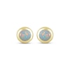 Thumbnail Image 2 of STUDIO BY KAY Lab-Created Opal Bezel-Set Solitaire Stud Earrings 24K Yellow Gold Vermeil Sterling Silver
