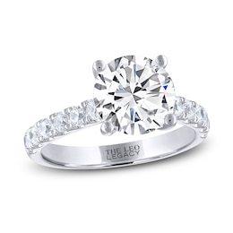 THE LEO Legacy Lab-Grown Diamond Round-Cut Engagement Ring 3-1/2 ct tw 14K White Gold