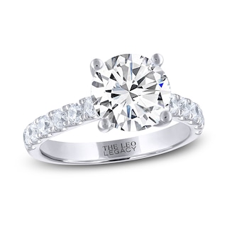 THE LEO Legacy Lab-Grown Diamond Round-Cut Engagement Ring 3-1/2 ct tw 14K White Gold