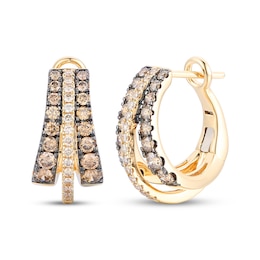 Le Vian Good Karma Diamond Split Hoop Earrings 7/8 ct tw 14K Honey Gold