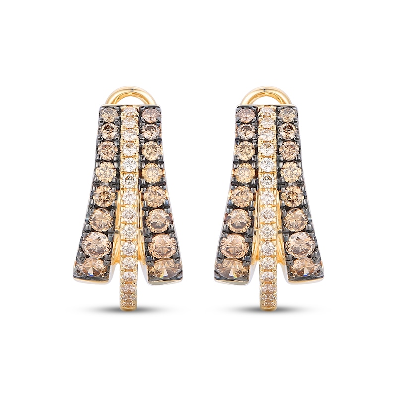 Main Image 2 of Le Vian Good Karma Diamond Split Hoop Earrings 7/8 ct tw 14K Honey Gold