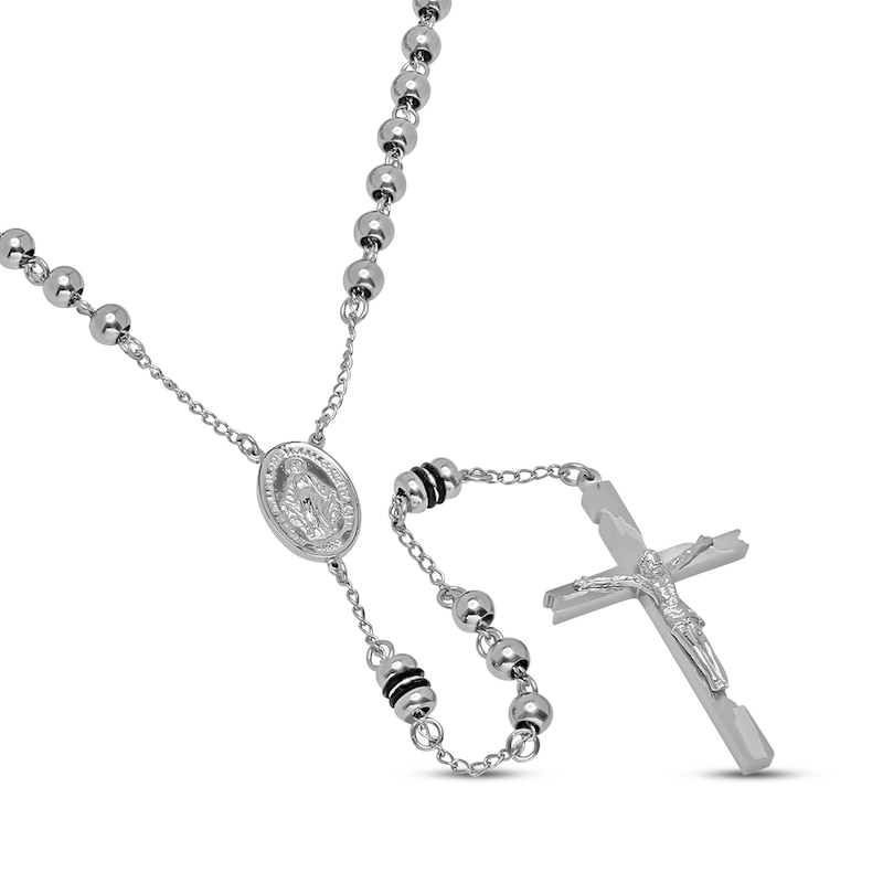 Main Image 2 of Rosary Necklace Solid Stainless Steel 26"