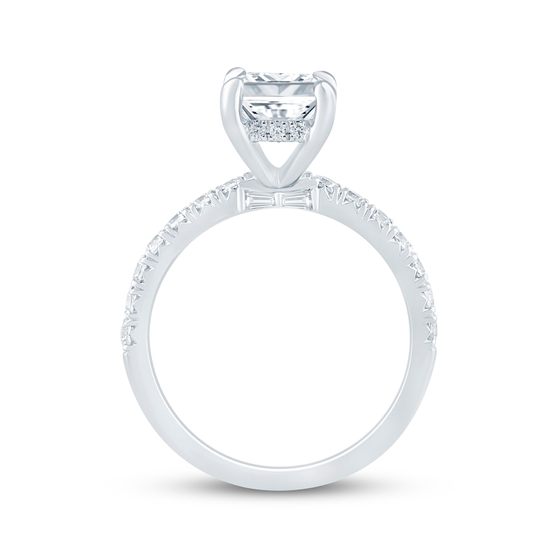 Main Image 3 of KAY Bow Collection Emerald-Cut Lab-Grown Diamond Engagement Ring 3-1/2 ct tw 14K White Gold