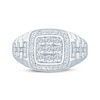 Thumbnail Image 3 of KAY Lab-Grown Diamonds Men's Multi-Stone Cushion Halo Ring 1 ct tw Sterling Silver