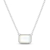 Thumbnail Image 1 of STUDIO BY KAY Emerald-Cut Mother-of-Pearl Necklace Sterling Silver 18"