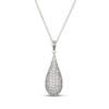 Thumbnail Image 1 of STUDIO BY KAY White Lab-Created Sapphire Domed Teardrop Necklace Sterling Silver 18"