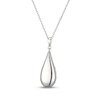 Thumbnail Image 3 of STUDIO BY KAY White Lab-Created Sapphire Domed Teardrop Necklace Sterling Silver 18"