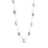 Thumbnail Image 2 of STUDIO BY KAY Clover-Shaped Mother-of-Pearl & White Lab-Created Sapphire Necklace Sterling Silver 18"