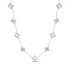 Thumbnail Image 3 of STUDIO BY KAY Clover-Shaped Mother-of-Pearl & White Lab-Created Sapphire Necklace Sterling Silver 18"