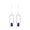 Thumbnail Image 2 of Pear-Shaped Amethyst & White Lab-Created Sapphire Drop Earrings Sterling Silver