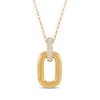 Thumbnail Image 1 of STUDIO BY KAY Lab-Grown Diamond Link Drop Necklace 1/5 ct tw 24K Yellow Gold Vermeil Sterling Silver 18"