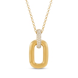 STUDIO BY KAY Lab-Grown Diamond Link Drop Necklace 1/5 ct tw 24K Yellow Gold Vermeil Sterling Silver 18"