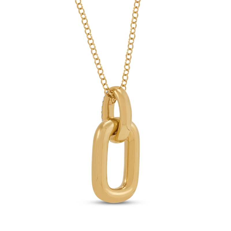 Main Image 3 of STUDIO BY KAY Lab-Grown Diamond Link Drop Necklace 1/5 ct tw 24K Yellow Gold Vermeil Sterling Silver 18"