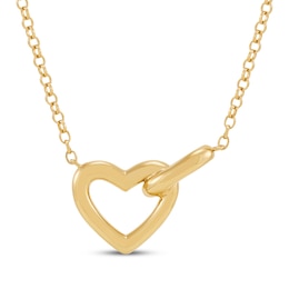 STUDIO BY KAY Heart Link Necklace 24K Yellow Gold Vermeil Sterling Silver 18"