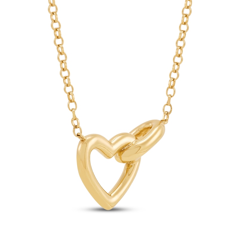 Main Image 2 of STUDIO BY KAY Heart Link Necklace 24K Yellow Gold Vermeil Sterling Silver 18"