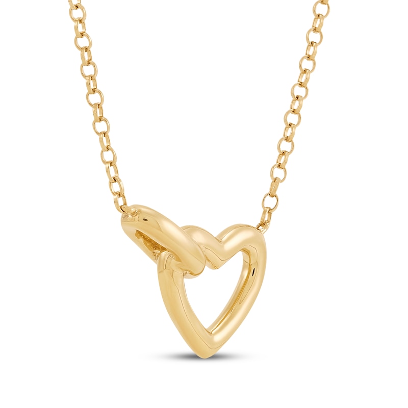 Main Image 3 of STUDIO BY KAY Heart Link Necklace 24K Yellow Gold Vermeil Sterling Silver 18"