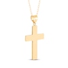 Thumbnail Image 3 of Textured Cross Necklace Solid 10K Yellow Gold 18"