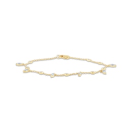 Monique Lhuillier Bliss Marquise & Round-Cut Lab-Grown Diamond Dangle Bracelet 1/2 ct tw 24K Yellow Gold Vermeil Sterling Silver 7"
