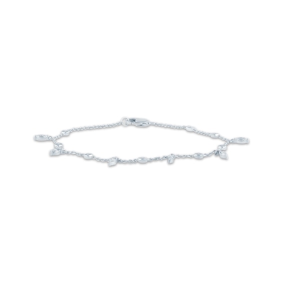 Monique Lhuillier Bliss Marquise & Round-Cut Lab-Grown Diamond Dangle Bracelet 1/2 ct tw Platinum-Plated Sterling Silver 7"