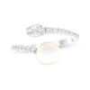 Thumbnail Image 1 of Cultured Freshwater Pearl & White Lab-Created Sapphire Deconstructed Ring Sterling Silver