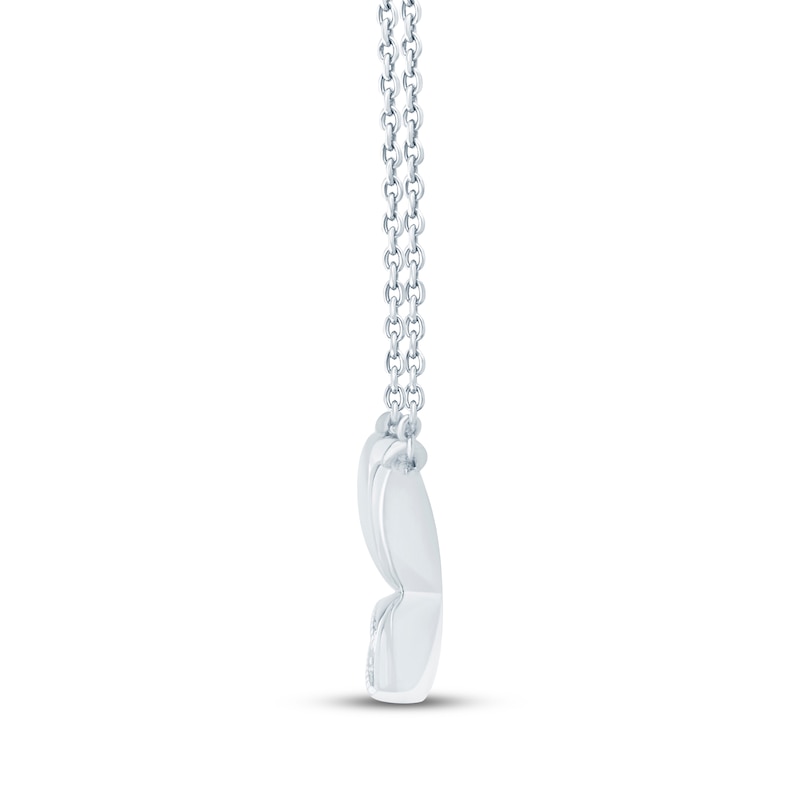 Main Image 2 of Monique Lhuillier Bliss Lab-Grown Diamond Accent Butterfly Necklace Platinum-Plated Sterling Silver 18"