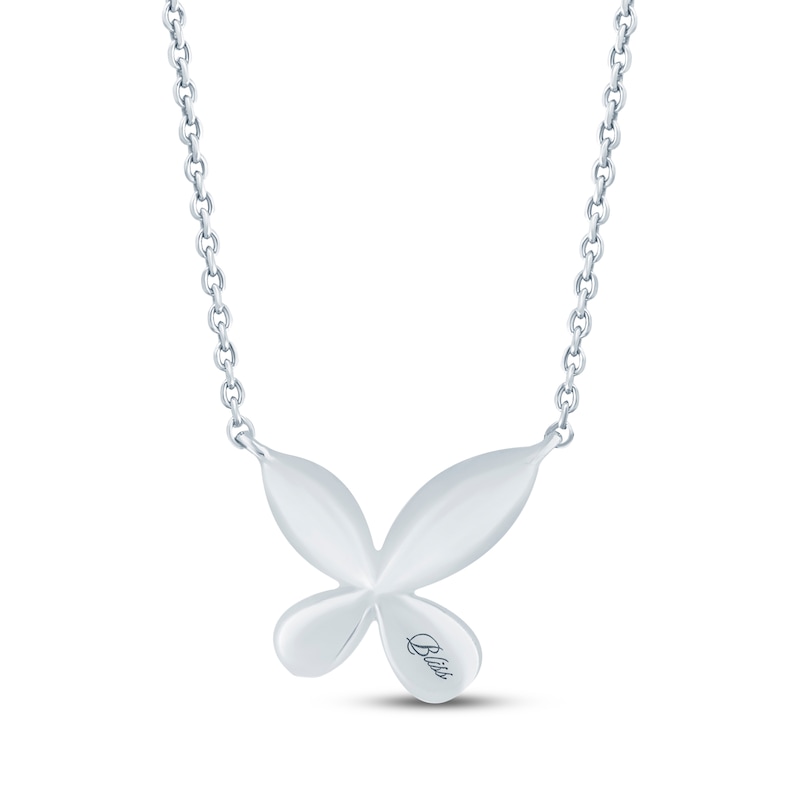Main Image 3 of Monique Lhuillier Bliss Lab-Grown Diamond Accent Butterfly Necklace Platinum-Plated Sterling Silver 18"