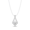 Thumbnail Image 1 of THE LEO Diamond Princess-Cut Quad Drop Necklace 1/2 ct tw 14K White Gold 19"