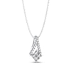 Thumbnail Image 2 of THE LEO Diamond Princess-Cut Quad Drop Necklace 1/2 ct tw 14K White Gold 19"