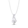 Thumbnail Image 3 of THE LEO Diamond Princess-Cut Quad Drop Necklace 1/2 ct tw 14K White Gold 19"
