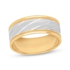 Thumbnail Image 1 of Now + Forever Men's Diagonal Groove Wedding Band 10K Yellow Gold 6mm
