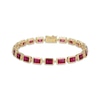 Thumbnail Image 1 of STUDIO BY KAY Baguette-Cut Lab-Created Ruby Bracelet 24K Yellow Gold Vermeil Sterling Silver 7.25"