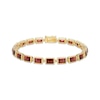 Thumbnail Image 1 of STUDIO BY KAY Baguette-Cut Garnet Bracelet 24K Yellow Gold Vermeil Sterling Silver 7.25"